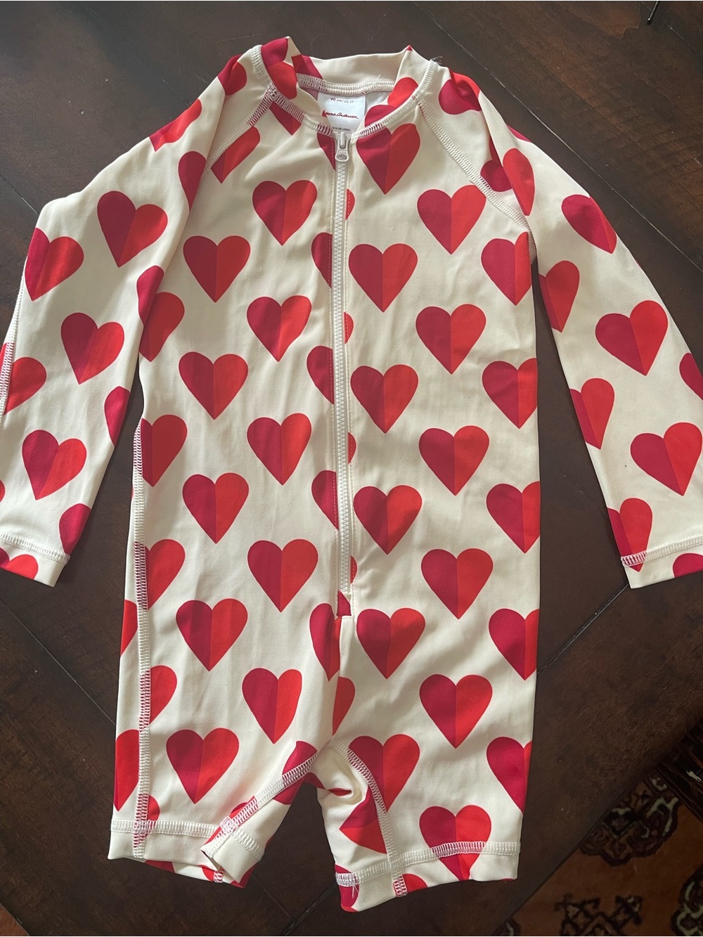 Hanna Andersson Red Heart Print Swimsuit